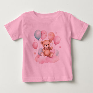 Schattigee Waterverf Balloon Teddy Bear op Roze Wo