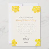 Schattigee Waterverf Bee & Honingraat Valentijnsda Feestdagenkaart (Achterkant)