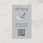 Schattigee waterverf beer baby shower QR Code regi Informatiekaartje (Voorkant)