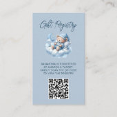 Schattigee waterverf beer baby shower QR Code regi Informatiekaartje (Voorkant)