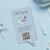 Schattigee waterverf beer baby shower QR Code regi Informatiekaartje