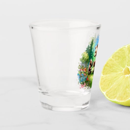 Schattigee Waterverf Beer en Cub Shot Glas (Links)