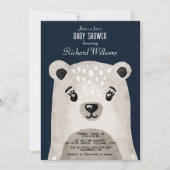 Schattigee waterverf beer jongen baby shower uitno kaart (Voorkant)