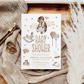 Schattigee Waterverf Beer Modern Boho Baby shower Kaart