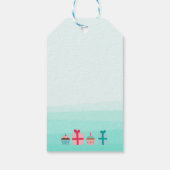 Schattigee Waterverf Beer op Aqua Green Ombre Verj Cadeaulabel (Achterkant)