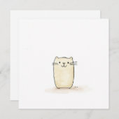 Schattigee Waterverf Beige Cat Feestdagenkaart (Voorkant / Achterkant)
