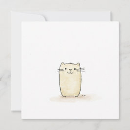 Schattigee Waterverf Beige Cat Feestdagenkaart