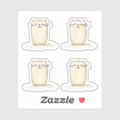 Schattigee Waterverf Beige Cat Sticker (Vel)