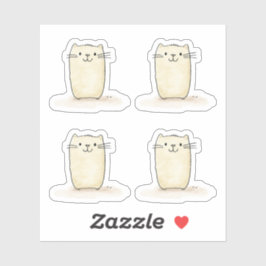 Schattigee Waterverf Beige Cat Sticker