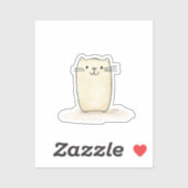 Schattigee Waterverf Beige Cat Sticker (Vel)