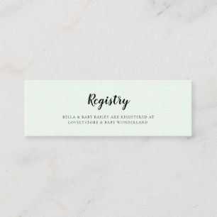 Schattigee waterverf beren Baby shower registerkaa Mini Visitekaartje