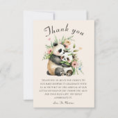 Schattigee Waterverf Beren & Flowers Baby shower Bedankkaart (Voorkant)