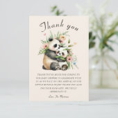 Schattigee Waterverf Beren & Flowers Baby shower Bedankkaart (Staand voorkant)