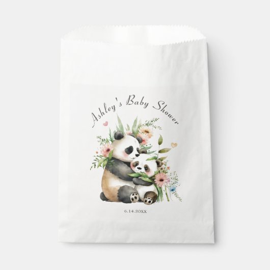 Schattigee Waterverf Beren & Flowers Baby shower Bedankzakje (Voorkant)