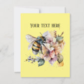 Schattigee waterverf bijenliefhebbers Bericht toev Notitiekaartje (Voorkant)