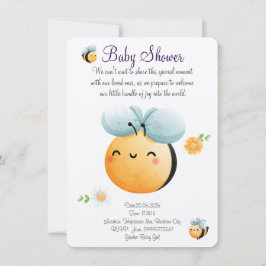 Schattigee waterverf bijenuitnodiging save the date