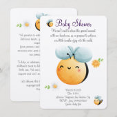 Schattigee waterverf bijenuitnodiging save the date (Voorkant / Achterkant)