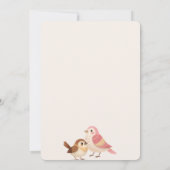 Schattigee Waterverf Bird Nesting Party Baby showe Kaart (Achterkant)