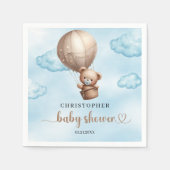 Schattigee waterverf blauw en bruin teddybeer hete servet (Voorkant)