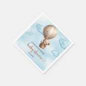 Schattigee waterverf blauw en bruin teddybeer hete servet (Hoek)