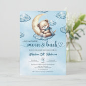 Schattigee waterverf blauw en gouden slapende tedd kaart (Staand voorkant)