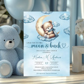 Schattigee waterverf blauw en gouden slapende tedd kaart