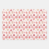 Schattigee Waterverf Blauw & Roze Kerstdecoraties Inpakpapier Vel (Voorkant 2)