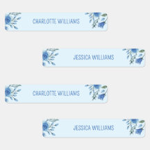 Schattigee Waterverf Blauwe Bloemen Terug naar Sch