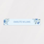 Schattigee Waterverf Blauwe Bloemen Terug naar Sch Labels (Design 1)