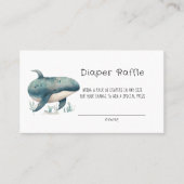 Schattigee Waterverf Blauwe Walvis Luier Raffle Visitekaartje (Voorkant)