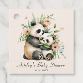 Schattigee Waterverf Bloemen & Beren Baby shower Bedankjes Labels