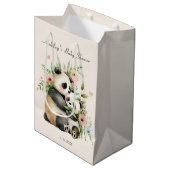 Schattigee Waterverf Bloemen & Beren Baby shower Medium Cadeauzakje (Voorkant Gekanteld)