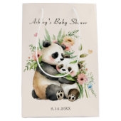 Schattigee Waterverf Bloemen & Beren Baby shower Medium Cadeauzakje (Voorkant)