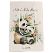 Schattigee Waterverf Bloemen & Beren Baby shower Medium Cadeauzakje (Achterkant)