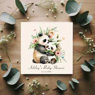 Schattigee Waterverf Bloemen & Beren Baby shower Servet