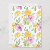 Schattigee Waterverf Bloemen Kinder 4e Verjaardags Save The Date (Achterkant)