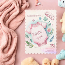 Schattigee Waterverf Bloemen Roze Baby Meisje Mosl