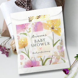 Schattigee Waterverf Bloemen Roze Meisje Baby show Bedankzakje