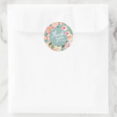 Schattigee waterverf bloemenboho chic Dank u Ronde Sticker (Tas)