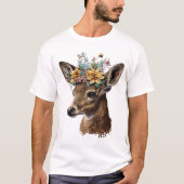 Schattigee Waterverf bloemenhert T-shirt (Voorkant)