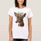 Schattigee Waterverf bloemenhert T-shirt (Voorkant)