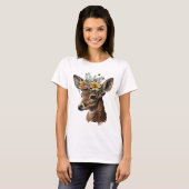 Schattigee Waterverf bloemenhert T-shirt (Voorkant volledig)