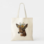 Schattigee Waterverf bloemenhert Tote Bag (Achterkant)