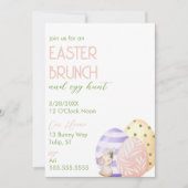 Schattigee Waterverf Bloemenpaasbrunch en eierjach Kaart (Voorkant)