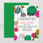 Schattigee Waterverf Bloemenvlinder Verjaardag Uit Kaart (Voorkant / Achterkant)