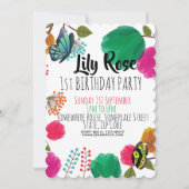 Schattigee Waterverf Bloemenvlinder Verjaardag Uit Kaart (Voorkant)