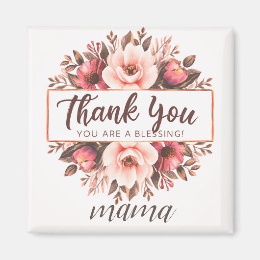 Schattigee waterverf bloemetjes happy moederdag#2 magneet (Voorkant)