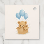 Schattigee Waterverf Blue Balloon Beer Baby shower Bedankjes Labels (Achterkant)