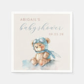 Schattigee Waterverf Blue Teddy Bear Boy Baby show Servet (Voorkant)