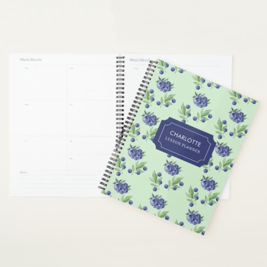 Schattigee Waterverf Blueberry fruit Leraar Les Planner (Display)